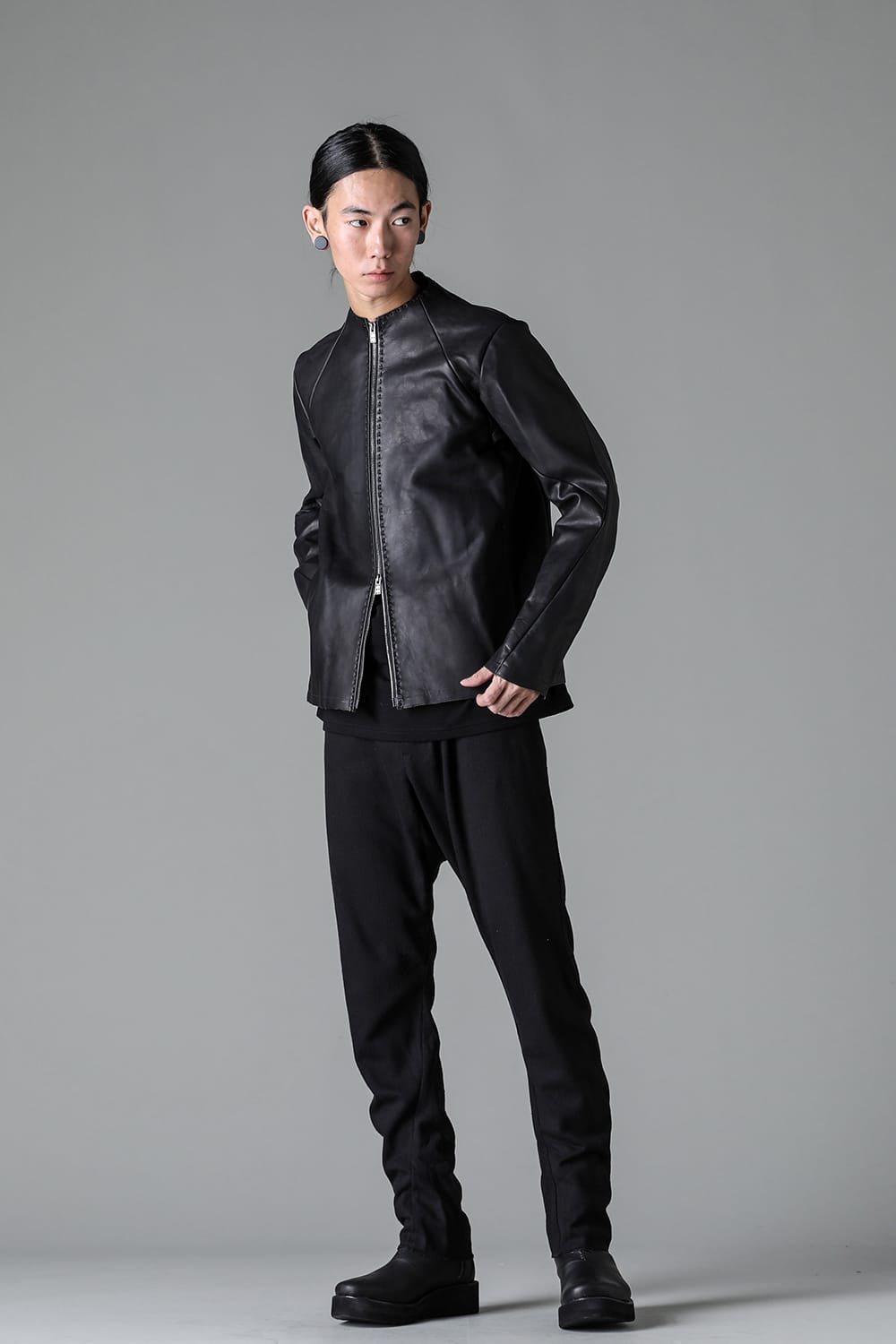 Leather  jacket  calf / silk   bonded