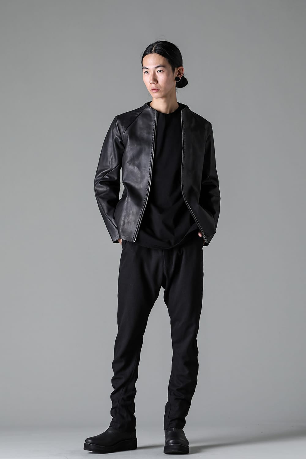 Leather  jacket  calf / silk   bonded