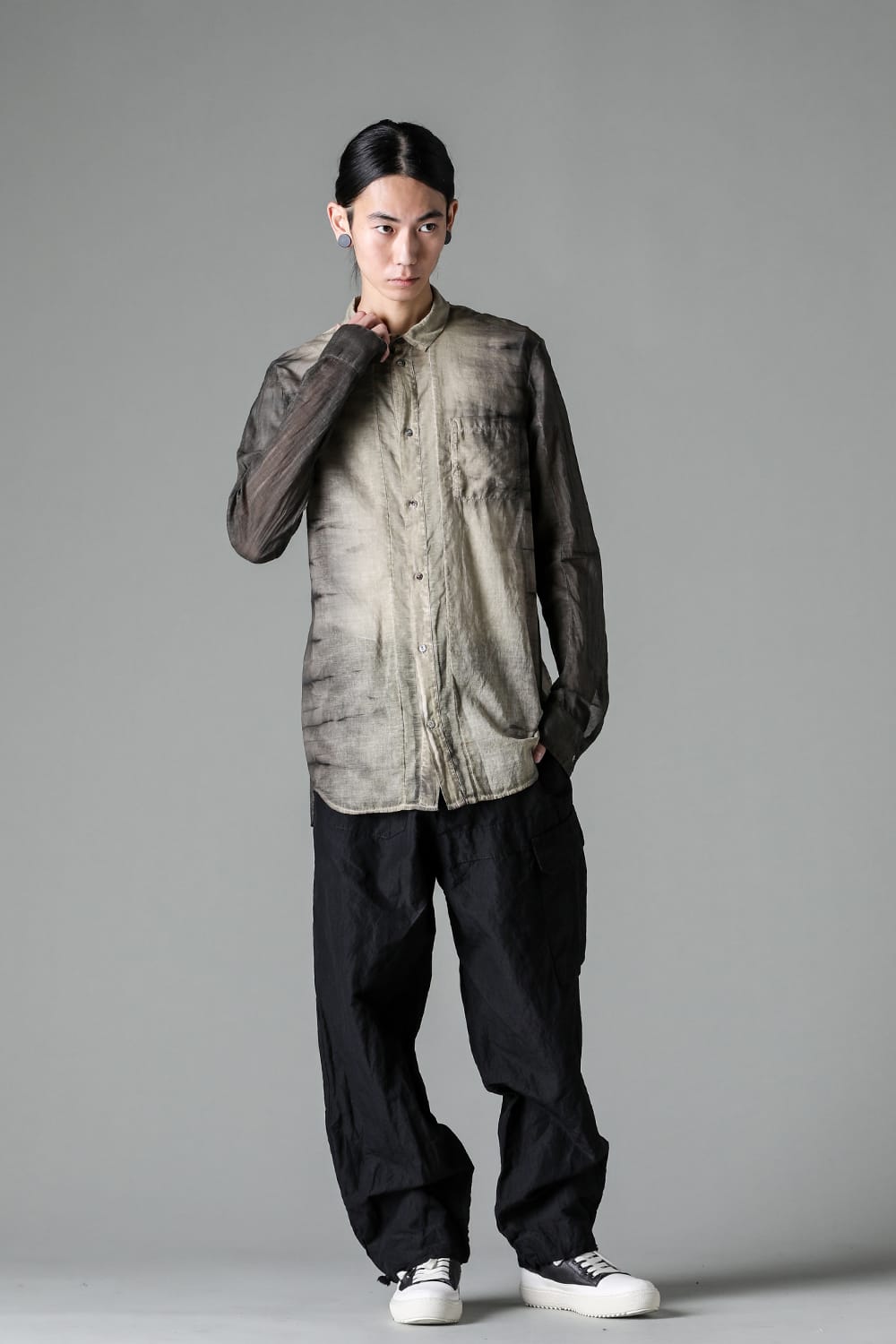 HOLLOW COLLAR SHIRT BLACK