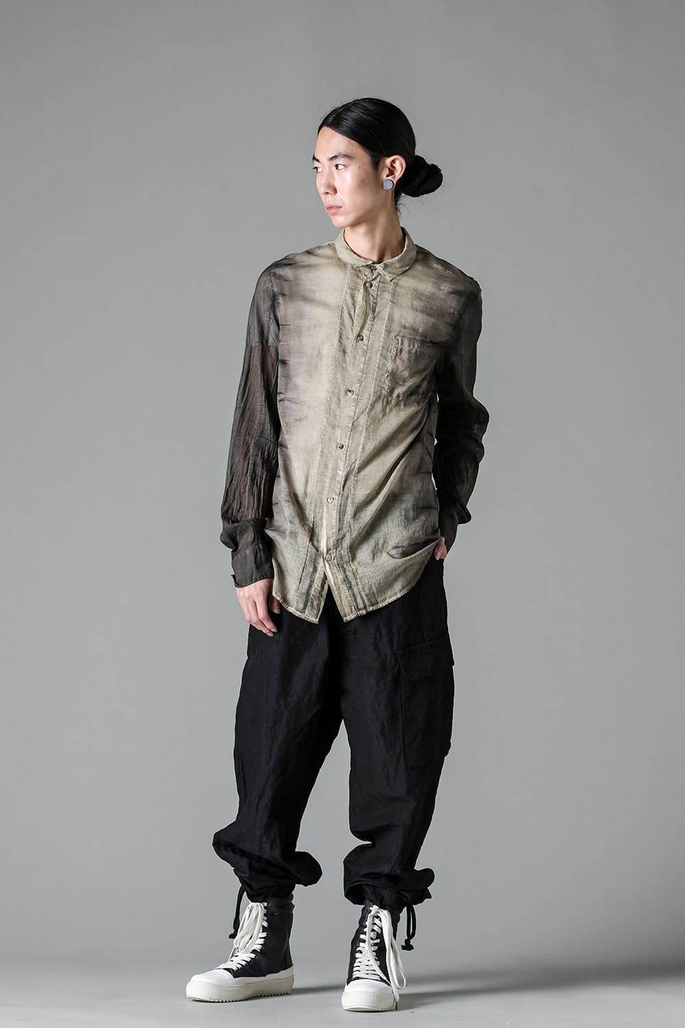 HOLLOW COLLAR SHIRT BLACK