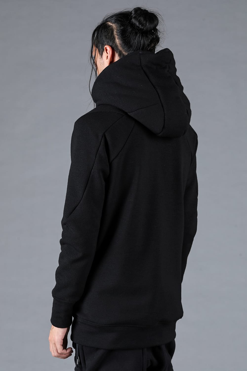 Wool Untwisted Yarn Backed Double-breasted Hooded Jacket