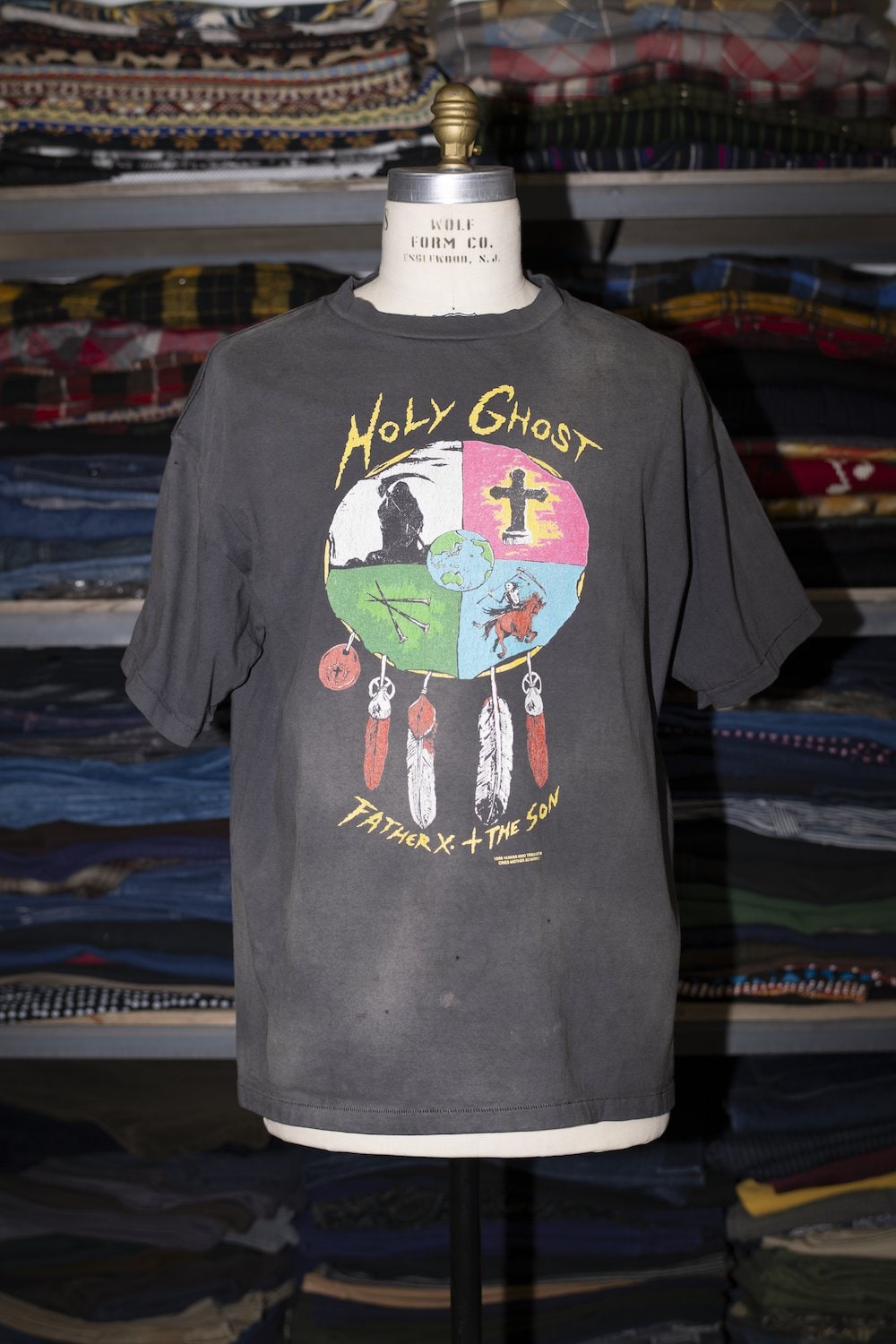 LASTMAN × SAINT Mxxxxxx HOLY GHOST Short sleeve T-shirt