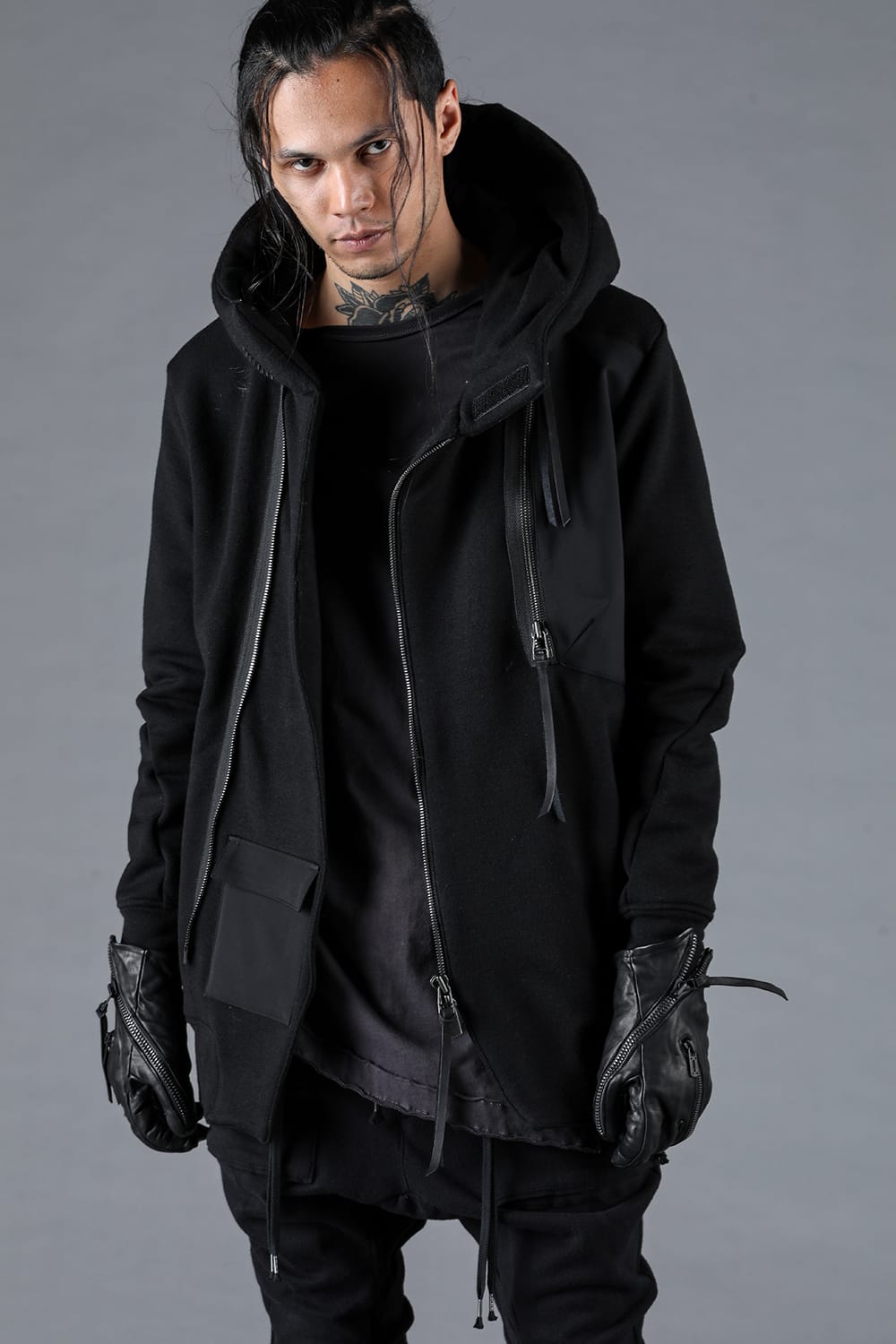 Wool Untwisted Yarn Backed Double-breasted Hooded Jacket