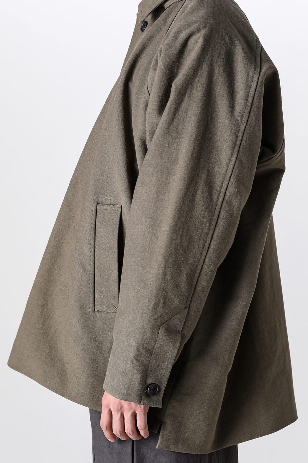 SHORT MAC COAT Cotton Moleskin Khaki