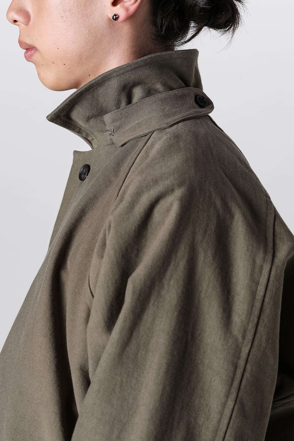 SHORT MAC COAT Cotton Moleskin Khaki