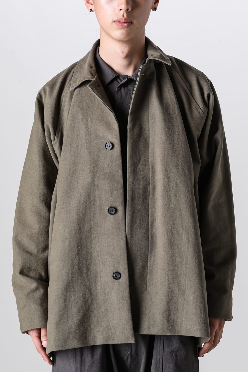 SHORT MAC COAT Cotton Moleskin Khaki