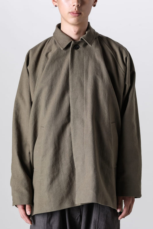 SHORT MAC COAT Cotton Moleskin Khaki