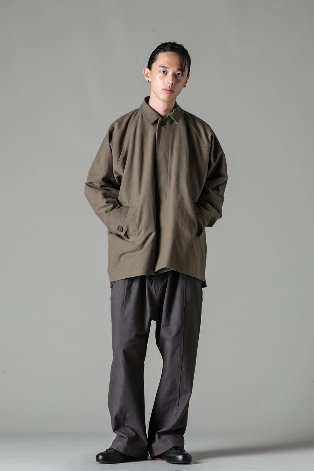 SHORT MAC COAT Cotton Moleskin Khaki