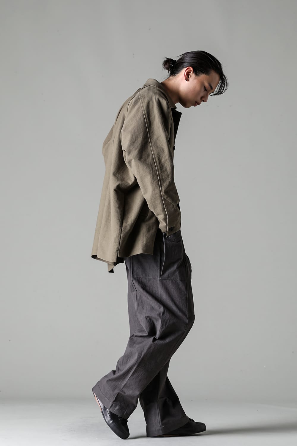 SHORT MAC COAT Cotton Moleskin Khaki