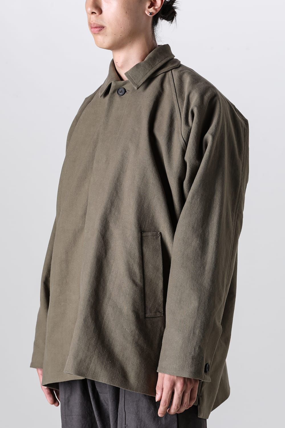 SHORT MAC COAT Cotton Moleskin Khaki