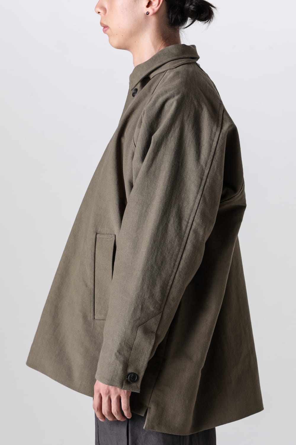 SHORT MAC COAT Cotton Moleskin Khaki