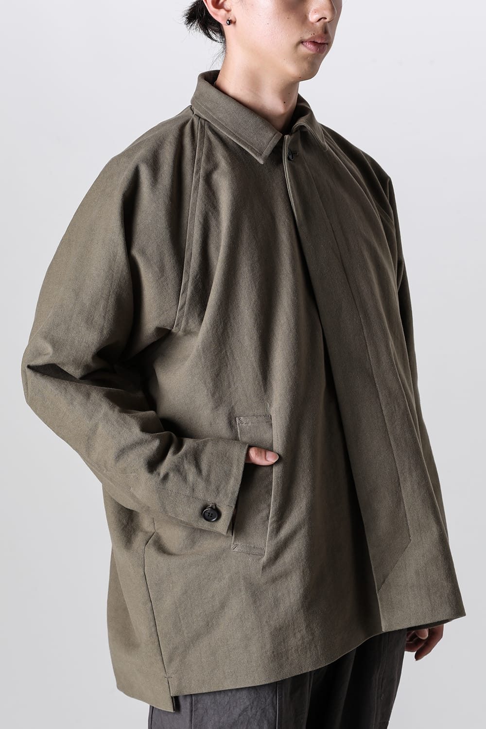 SHORT MAC COAT Cotton Moleskin Khaki