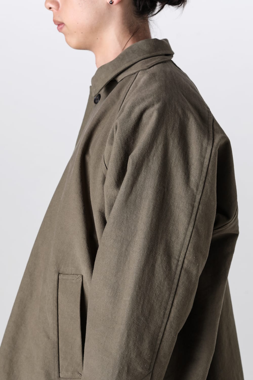 SHORT MAC COAT Cotton Moleskin Khaki