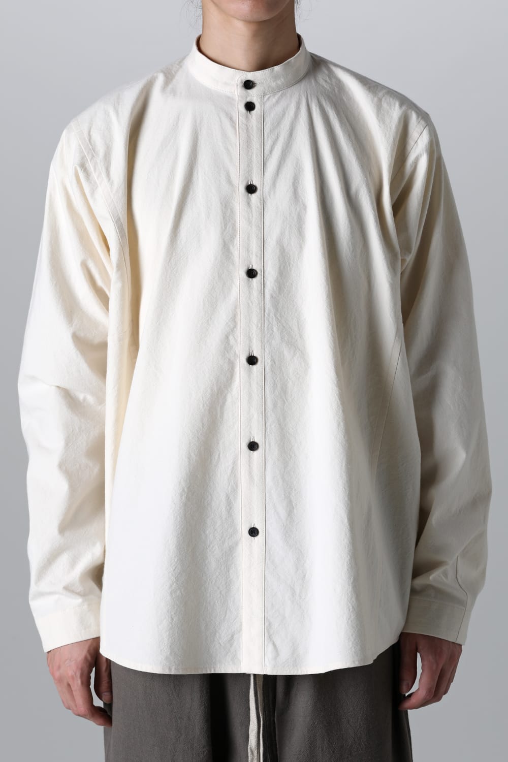 BASIC SHIRT Wrinkled Cotton Cloth Kinari