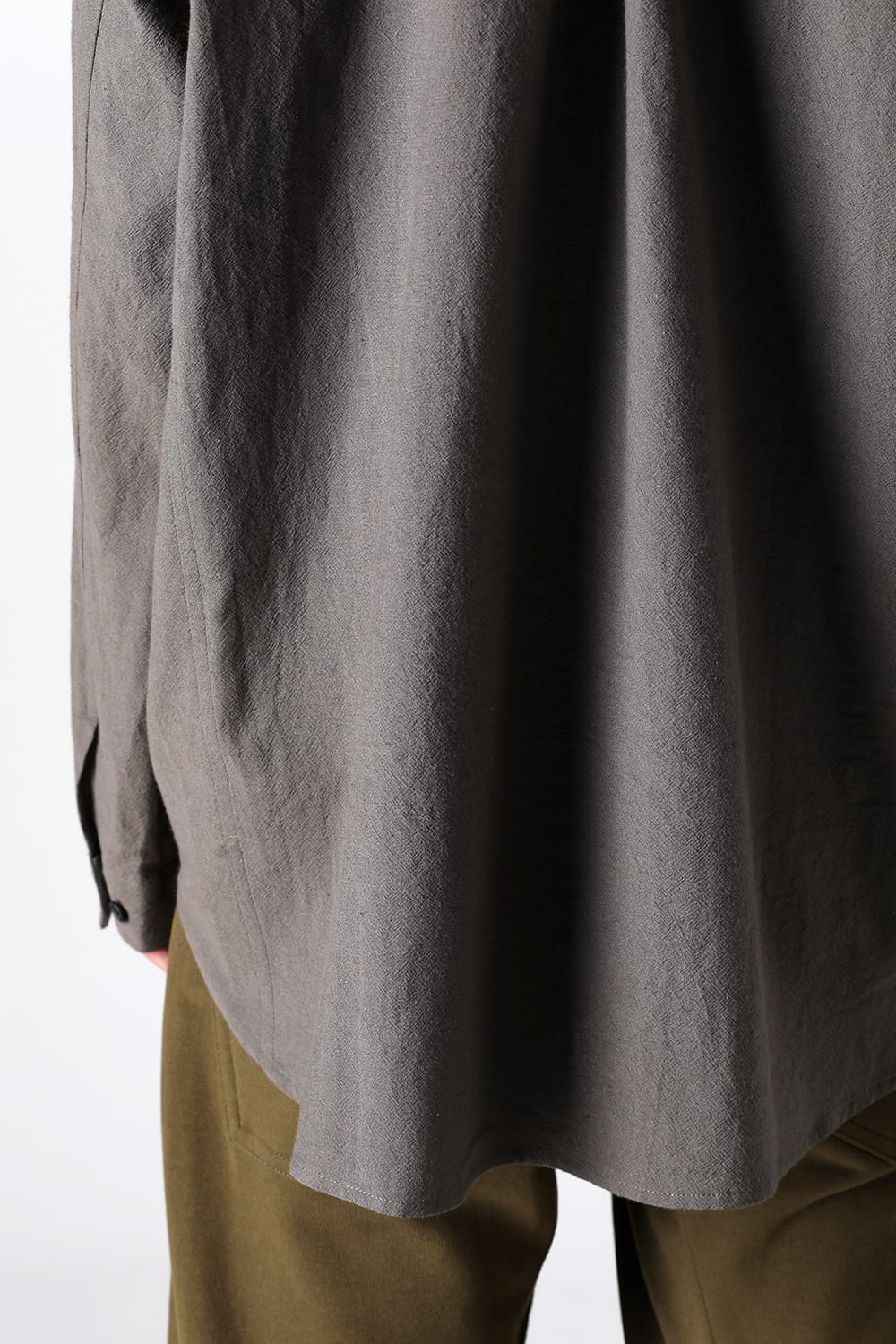 BASIC SHIRT  Wool Cotton Linen Shirting Warm Grey