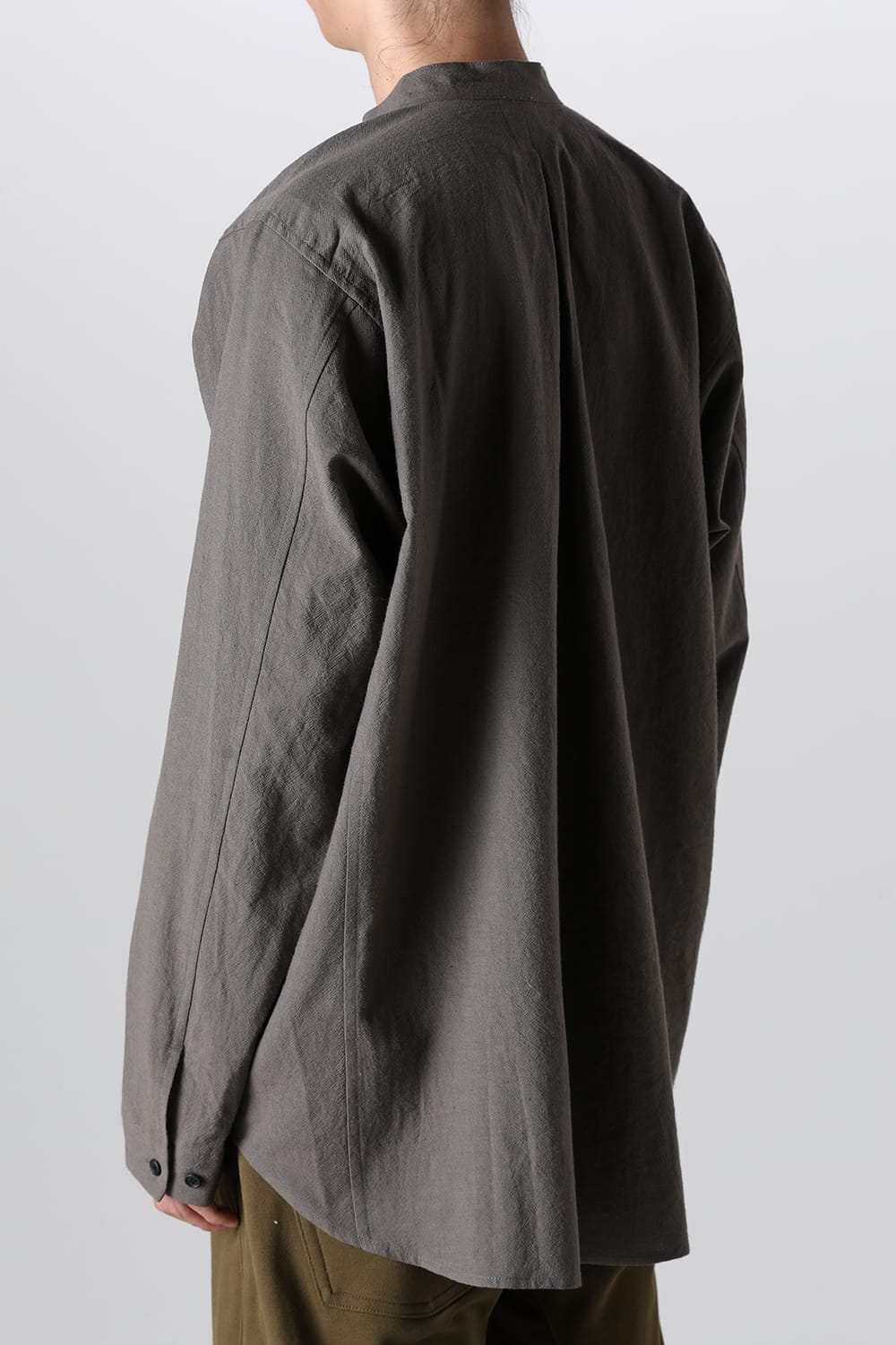 BASIC SHIRT  Wool Cotton Linen Shirting Warm Grey