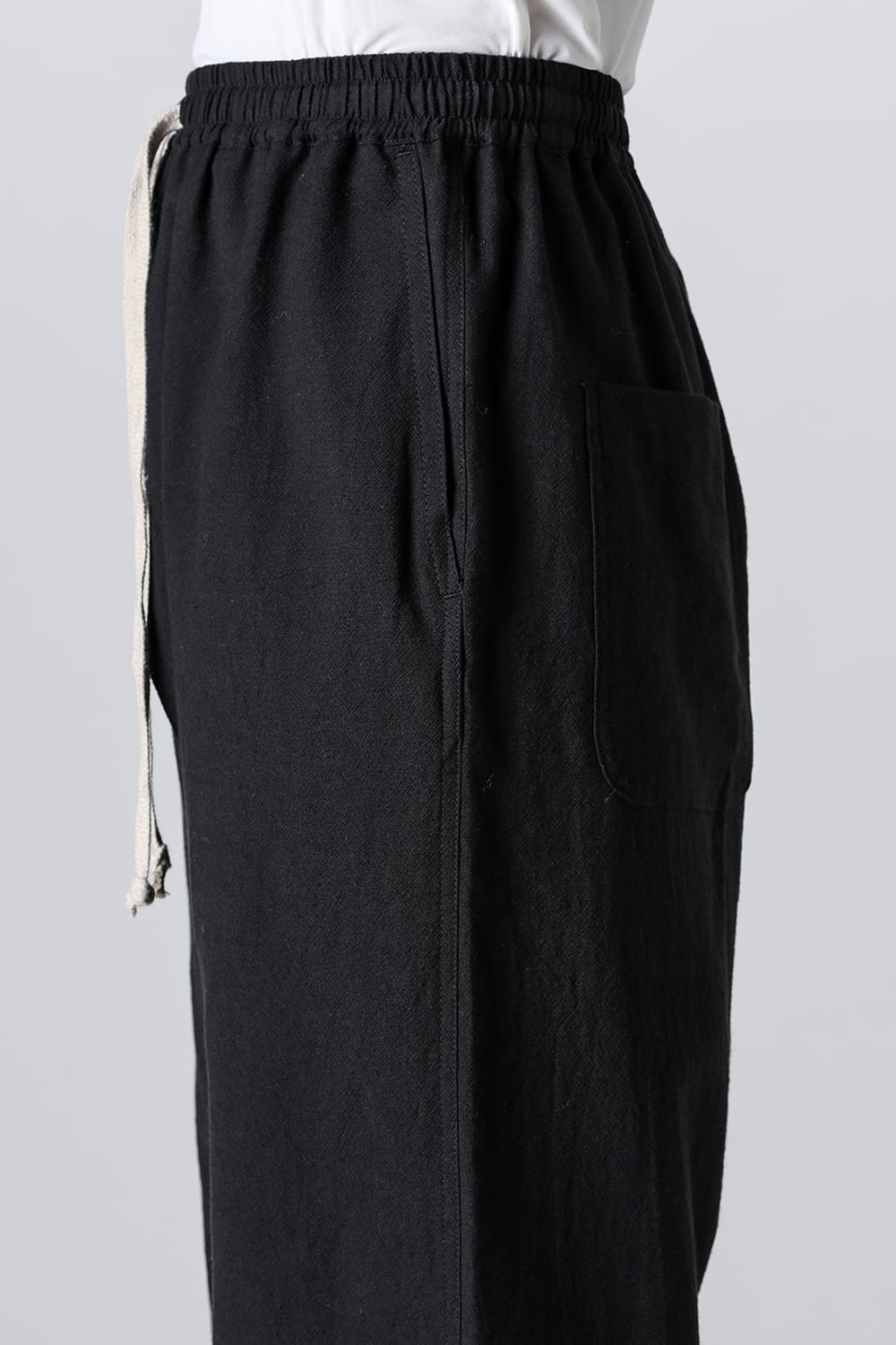 JOGGING TROUSERS Wool Cotton Linen Shirting Black