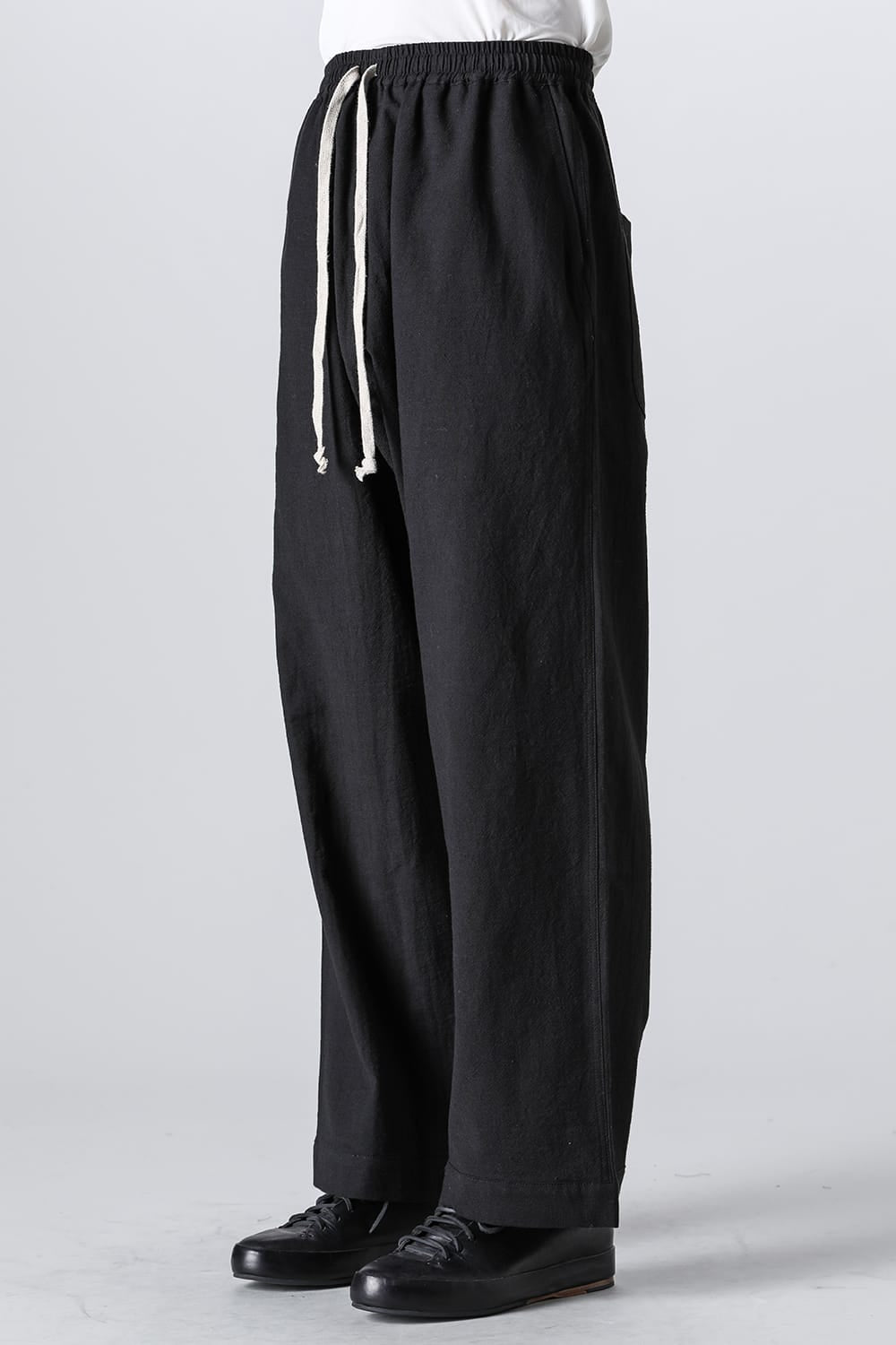 JOGGING TROUSERS Wool Cotton Linen Shirting Black