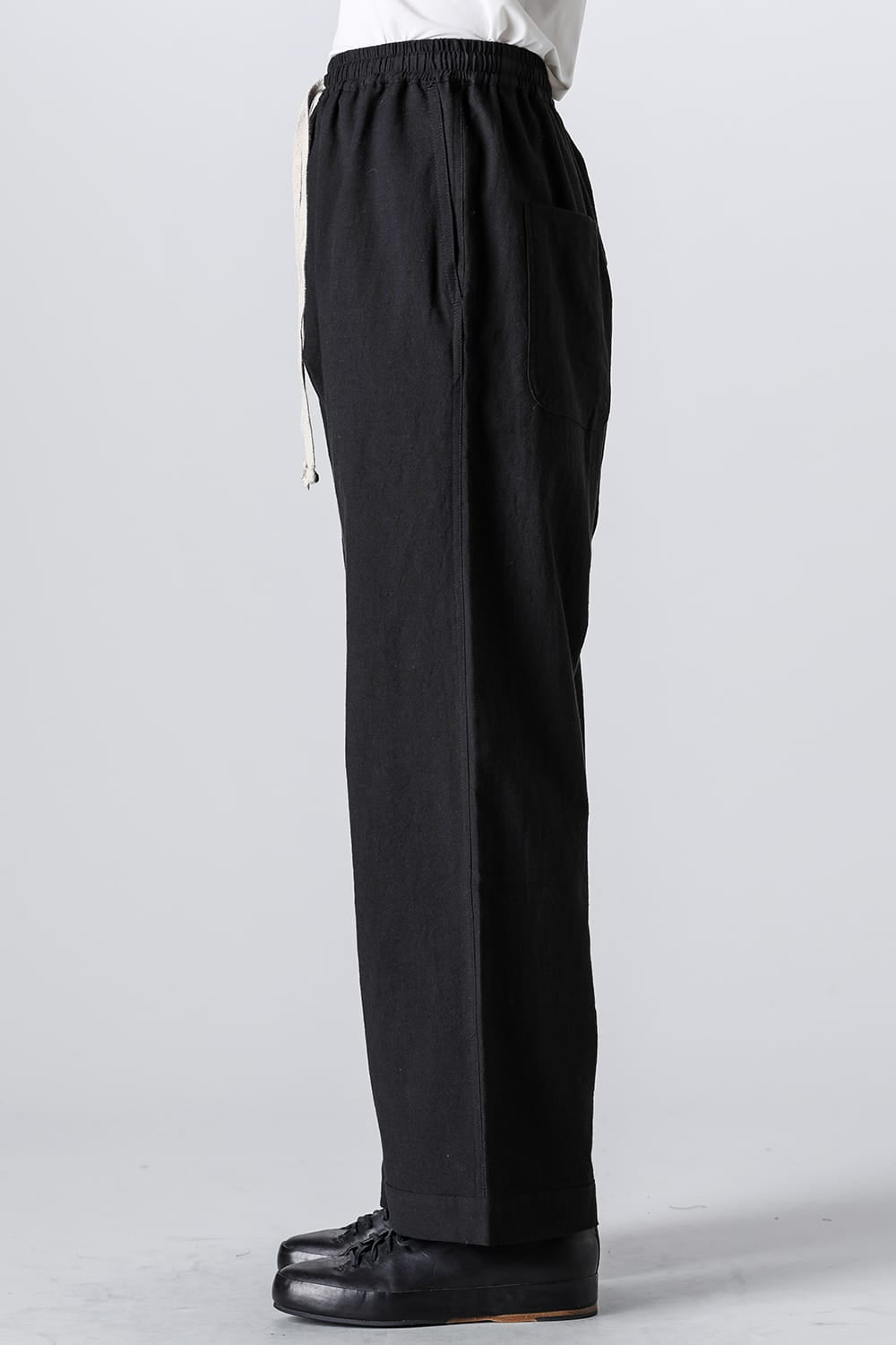 JOGGING TROUSERS Wool Cotton Linen Shirting Black