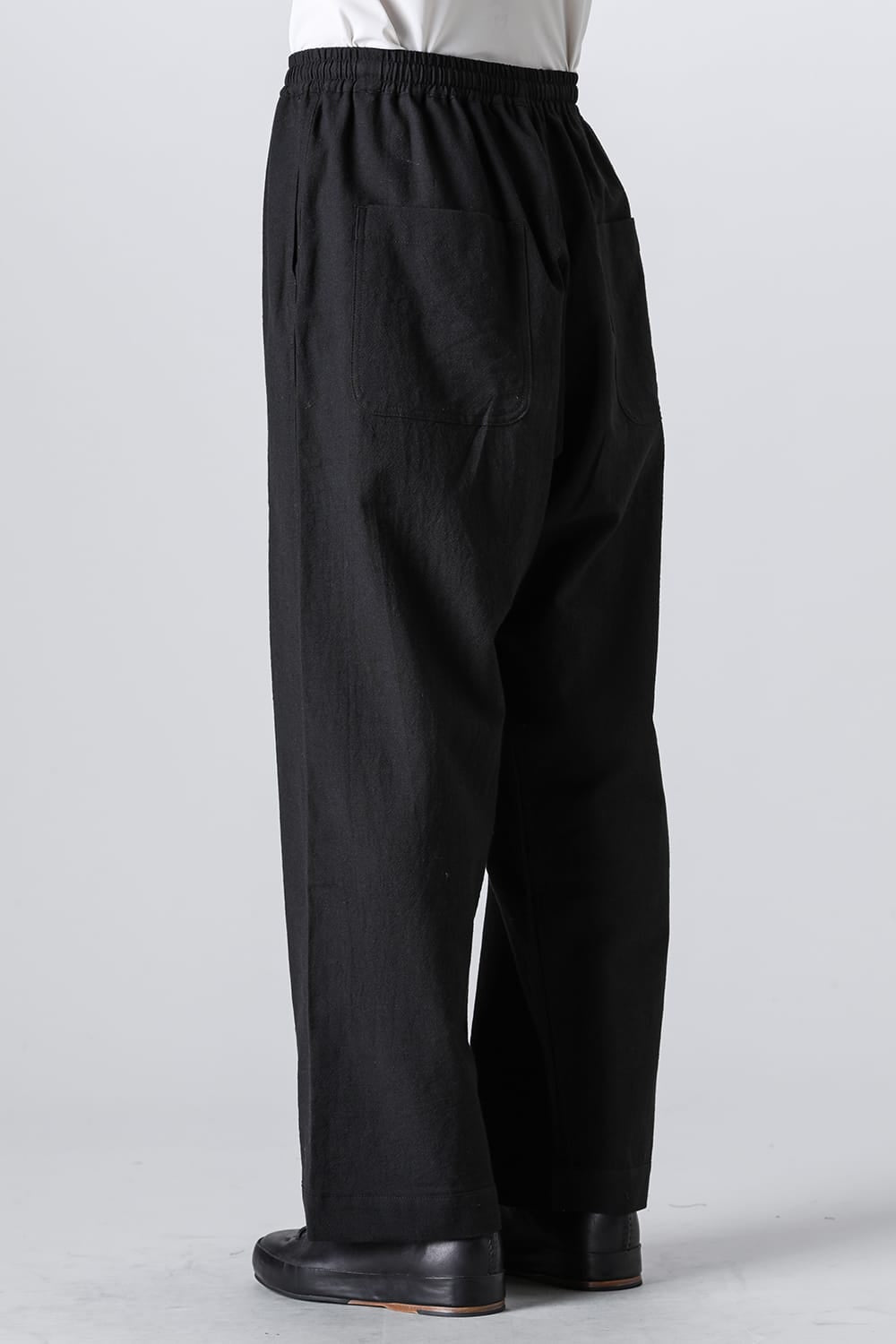 JOGGING TROUSERS Wool Cotton Linen Shirting Black