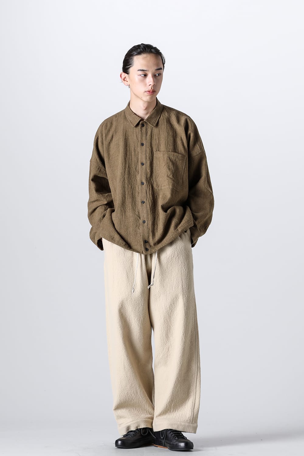 JOGGING TROUSERS Teddy Wool Twill Beige