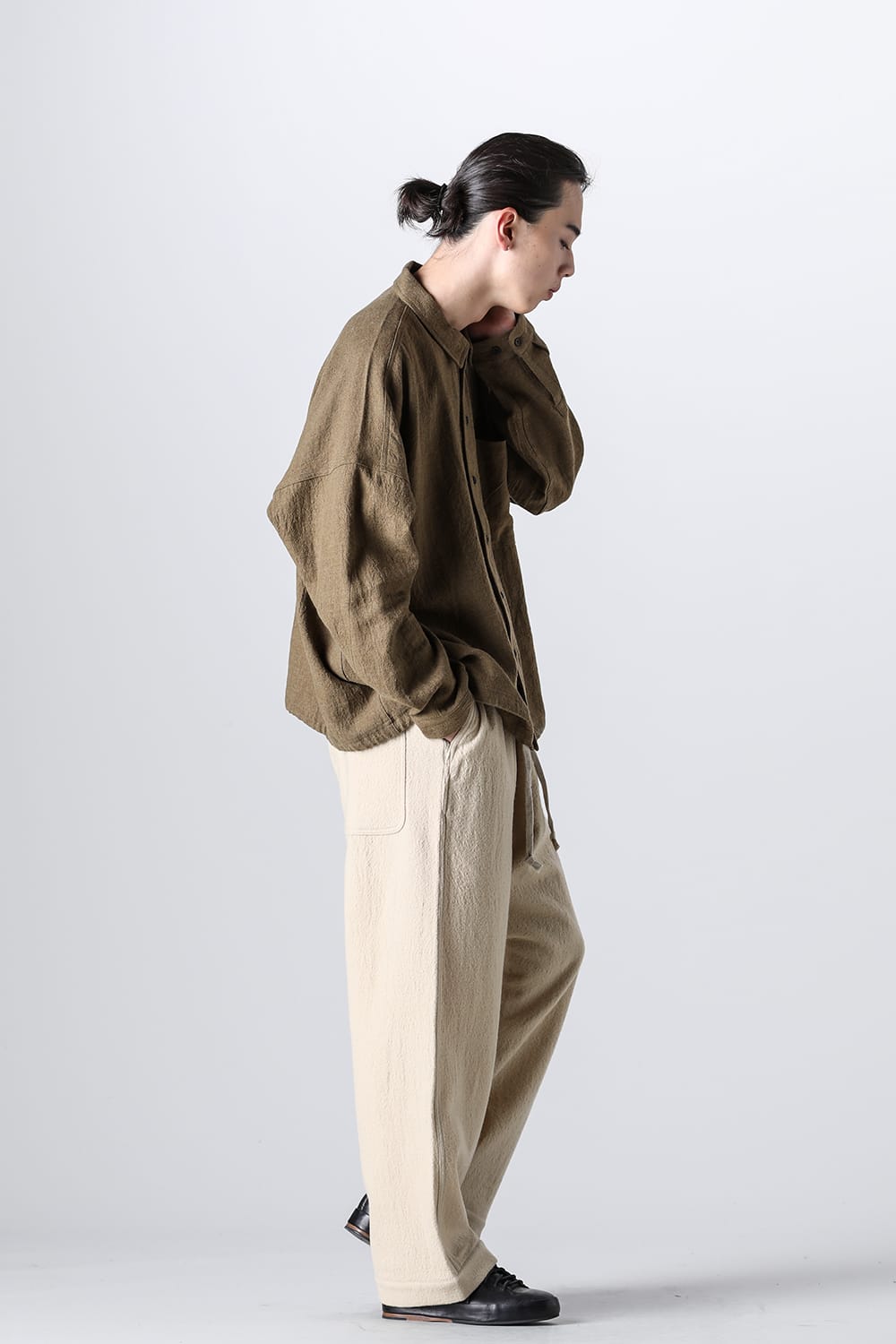 JOGGING TROUSERS Teddy Wool Twill Beige
