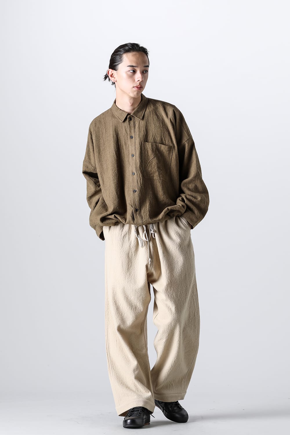 JOGGING TROUSERS Teddy Wool Twill Beige