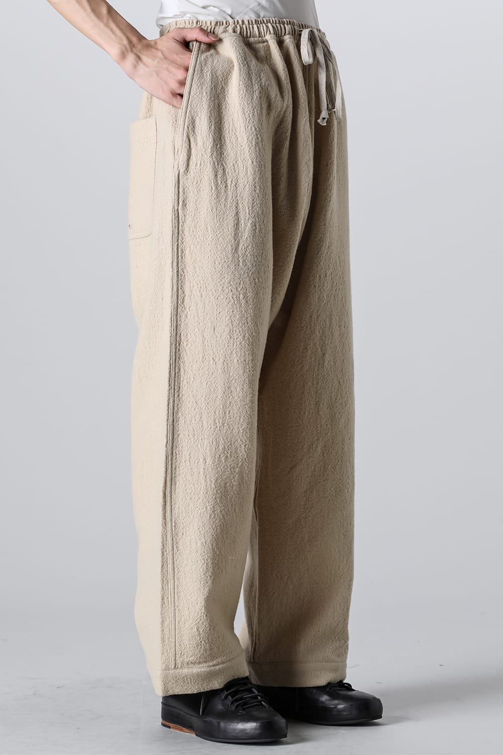 JOGGING TROUSERS Teddy Wool Twill Beige