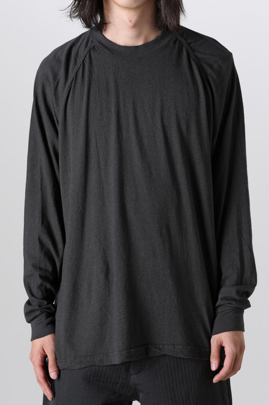 ロングスリーブTシャツ コットンウールジャージー オフ ブラック