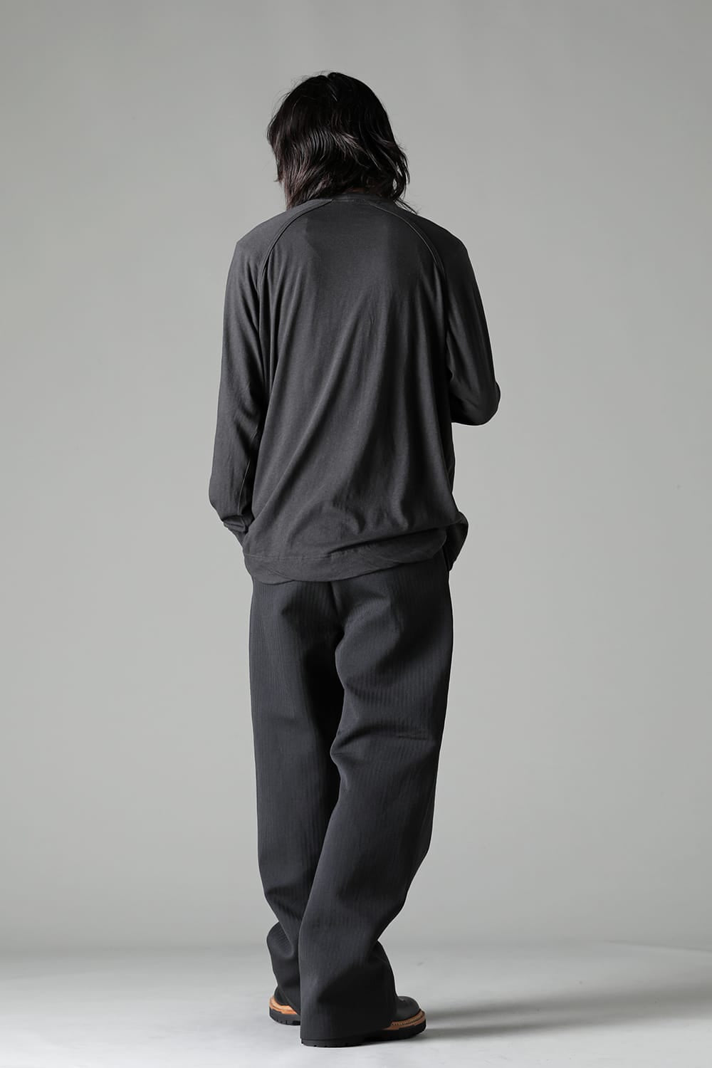 ロングスリーブTシャツ コットンウールジャージー オフ ブラック