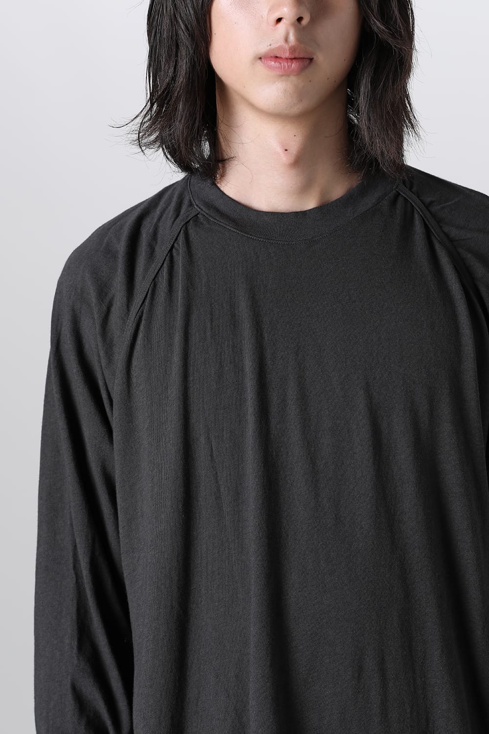ロングスリーブTシャツ コットンウールジャージー オフ ブラック