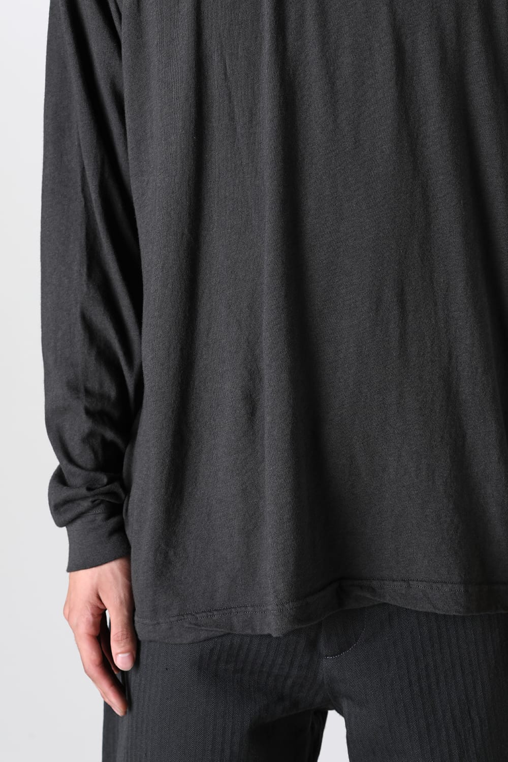 ロングスリーブTシャツ コットンウールジャージー オフ ブラック