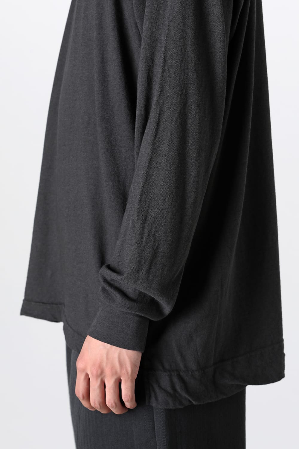 ロングスリーブTシャツ コットンウールジャージー オフ ブラック