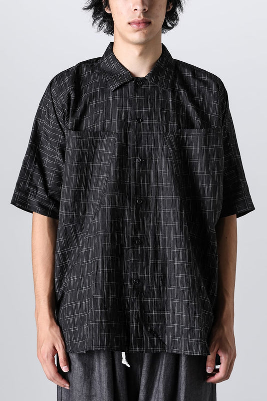 SHORT SLEEVE SHIRT	Fine Kasuri Shirting BLACK