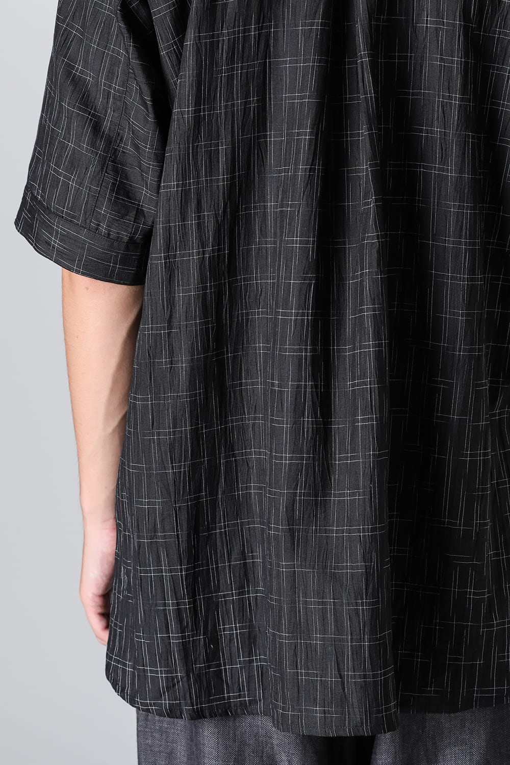 SHORT SLEEVE SHIRT	Fine Kasuri Shirting BLACK