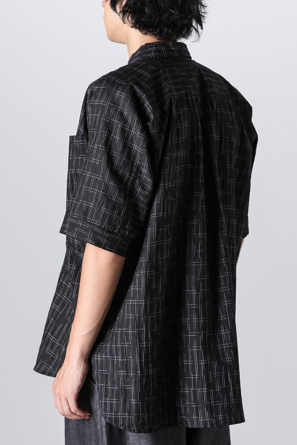 SHORT SLEEVE SHIRT	Fine Kasuri Shirting BLACK