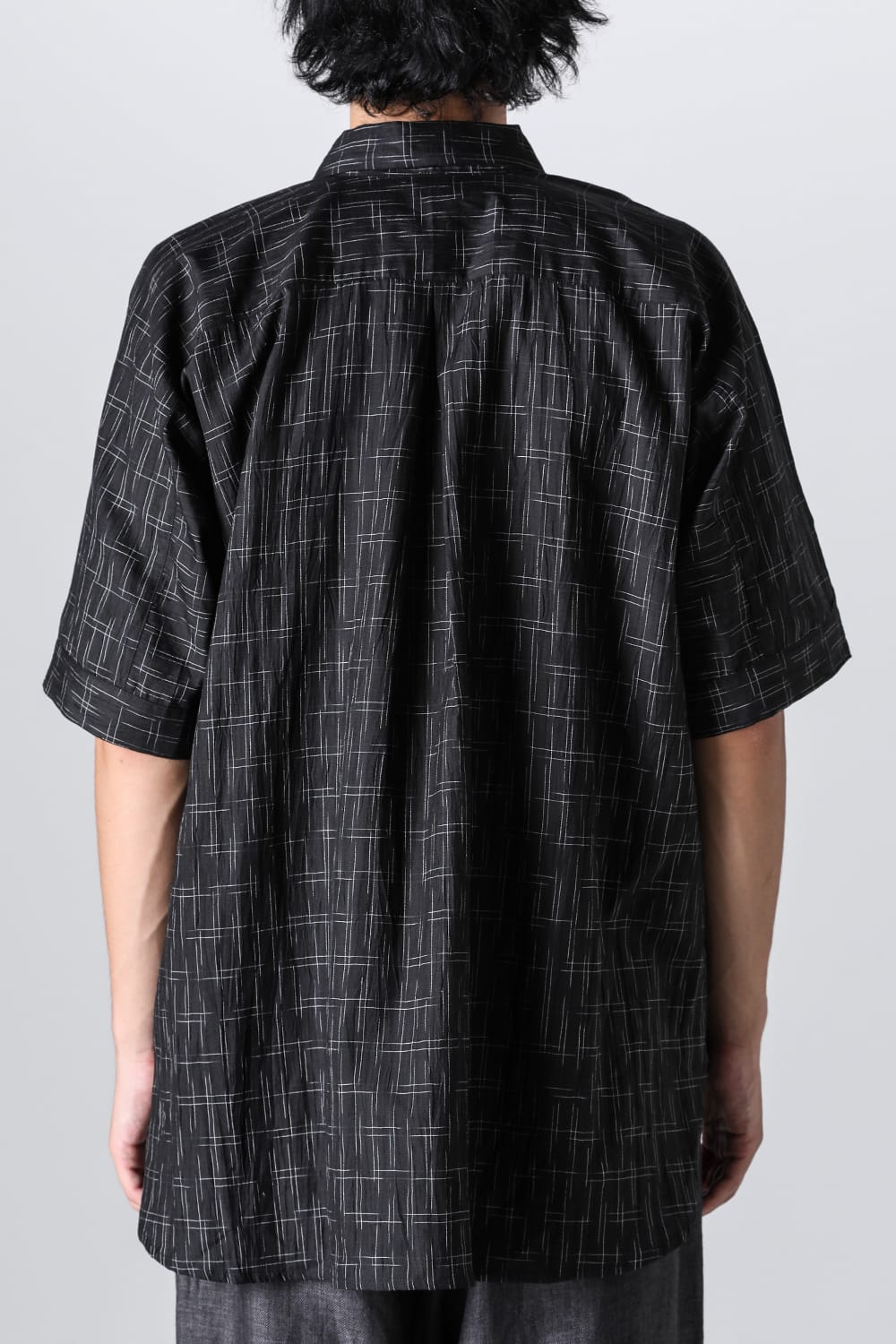 SHORT SLEEVE SHIRT	Fine Kasuri Shirting BLACK