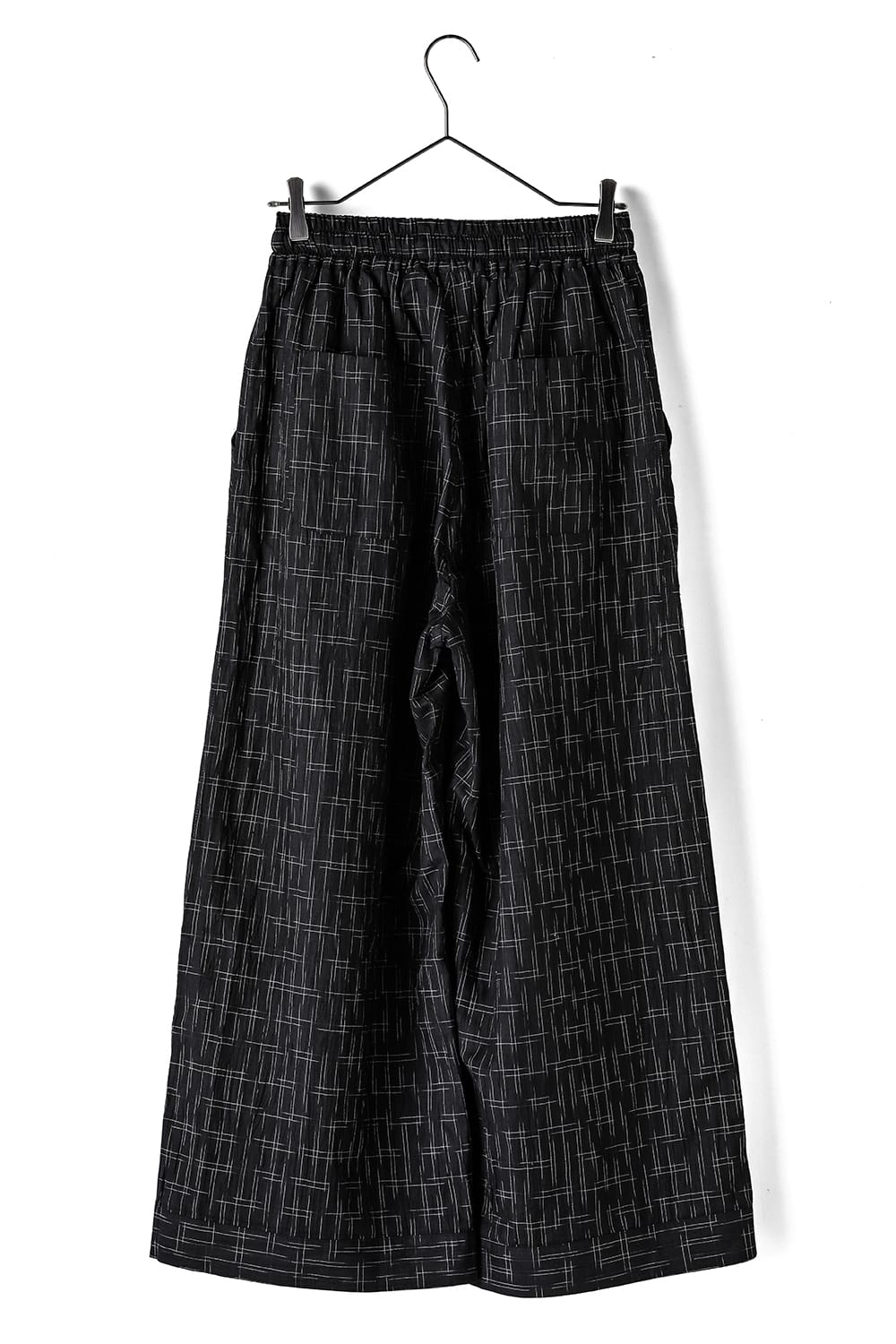 WIDE PANTS Fine Kasuri Shirting BLACK