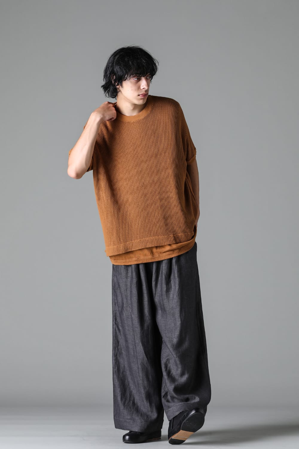 BACIC MESH TEE Cotton Mesh COPPER BROWN