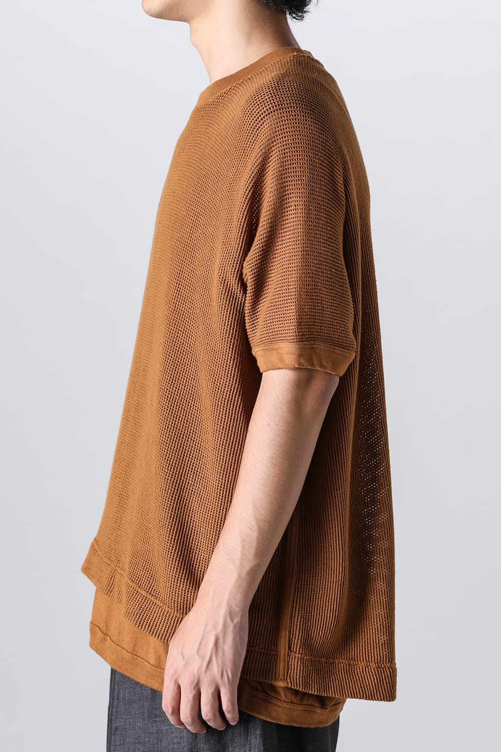 BACIC MESH TEE Cotton Mesh COPPER BROWN