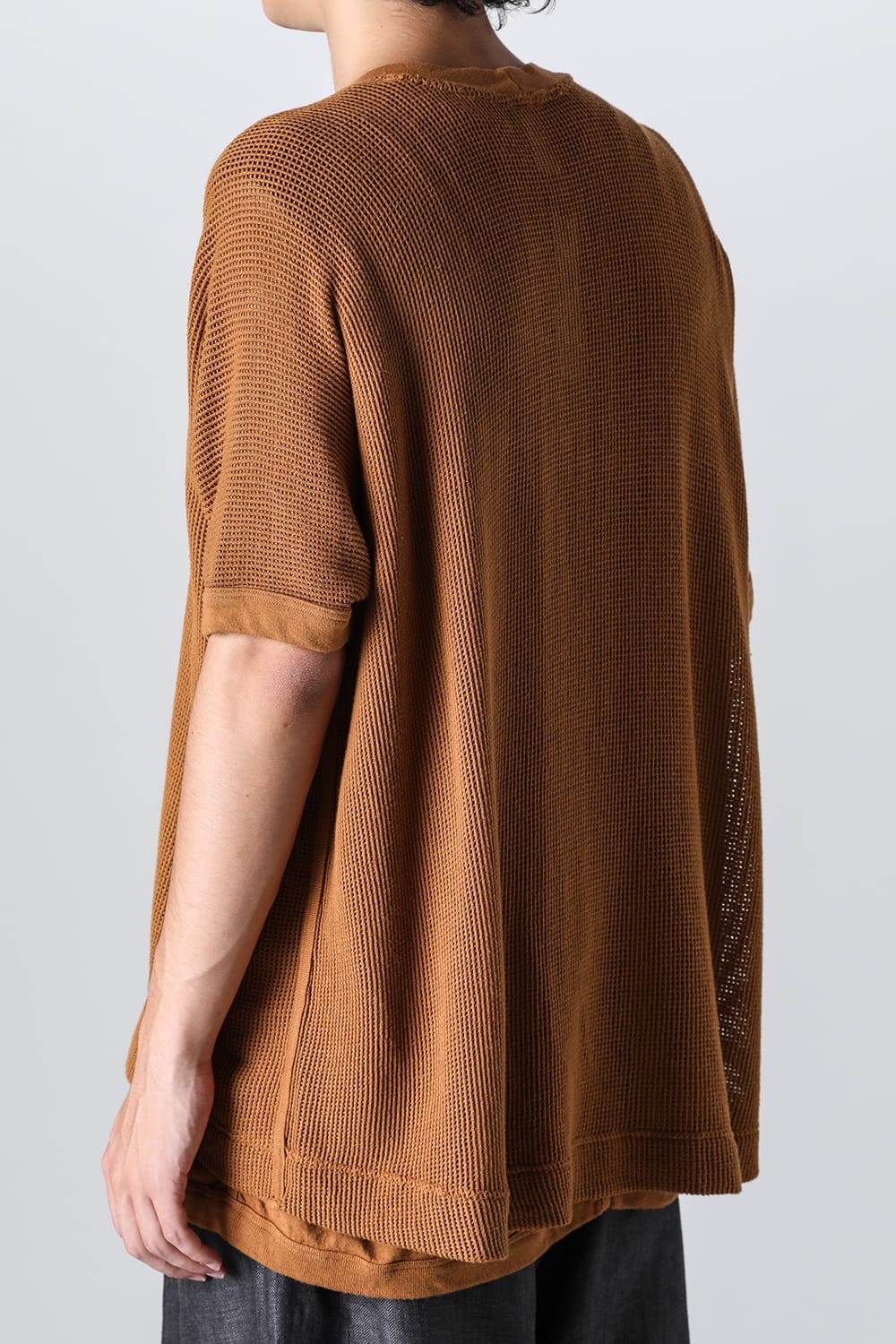 BACIC MESH TEE Cotton Mesh COPPER BROWN