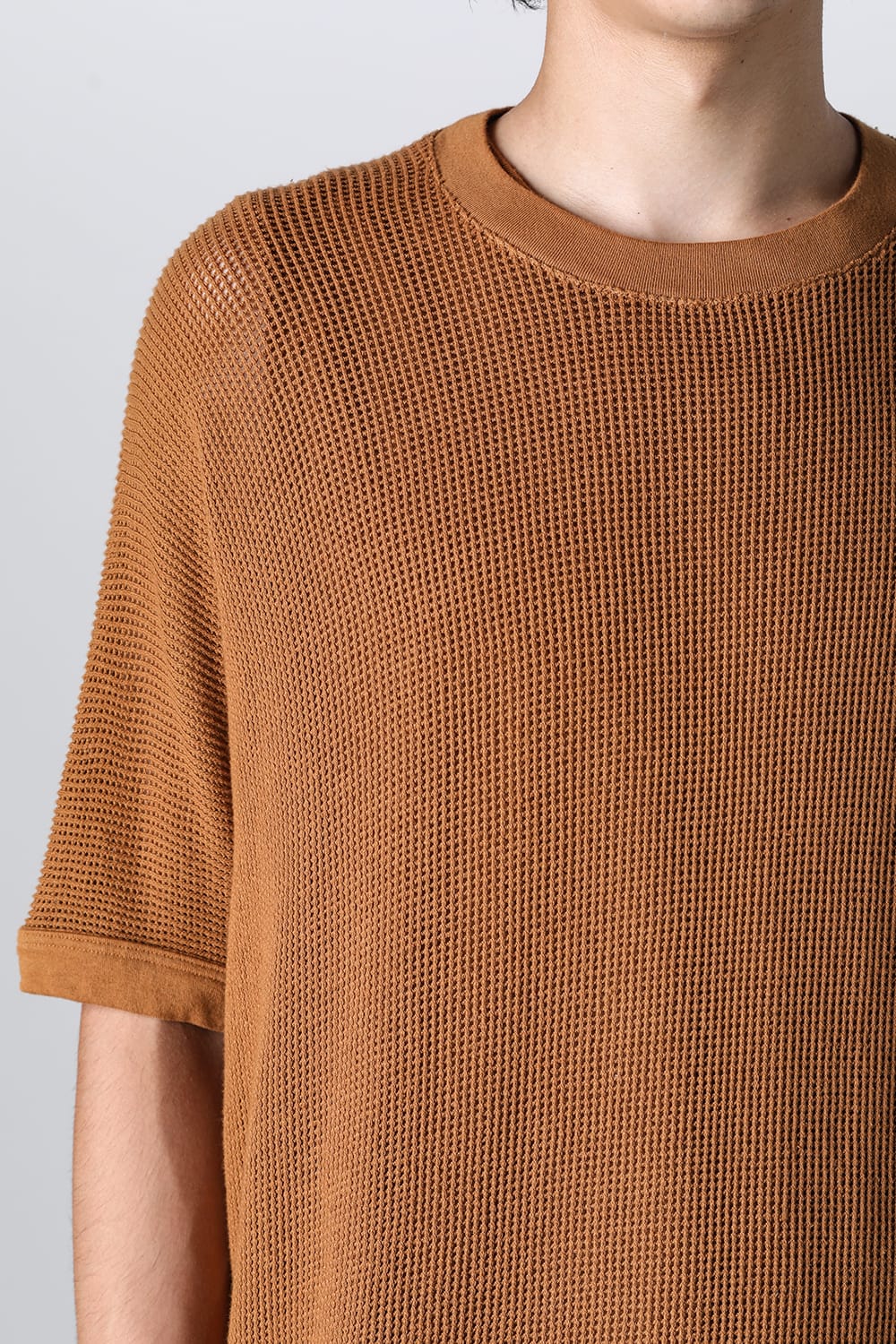 BACIC MESH TEE Cotton Mesh COPPER BROWN