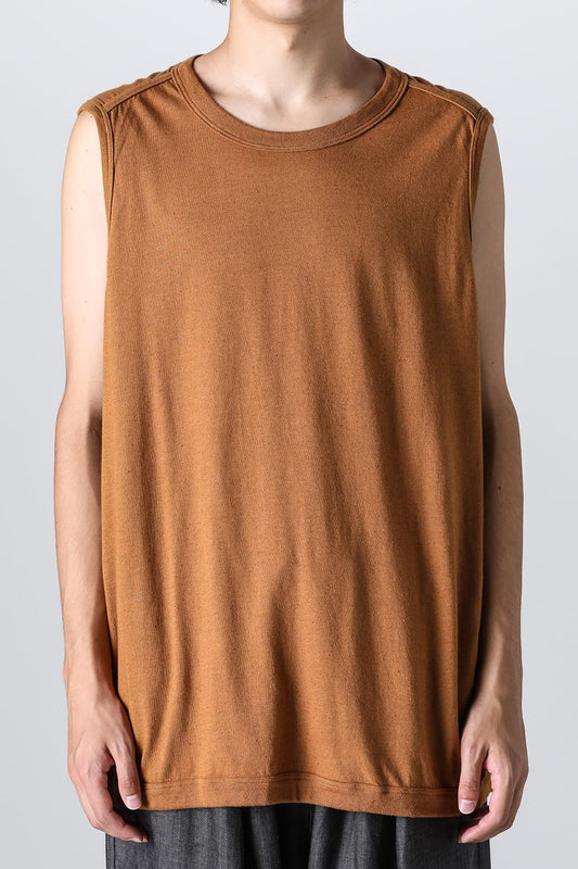 SLEEVELESS TEE Cotton Hemp Jersey COPPER BROWN