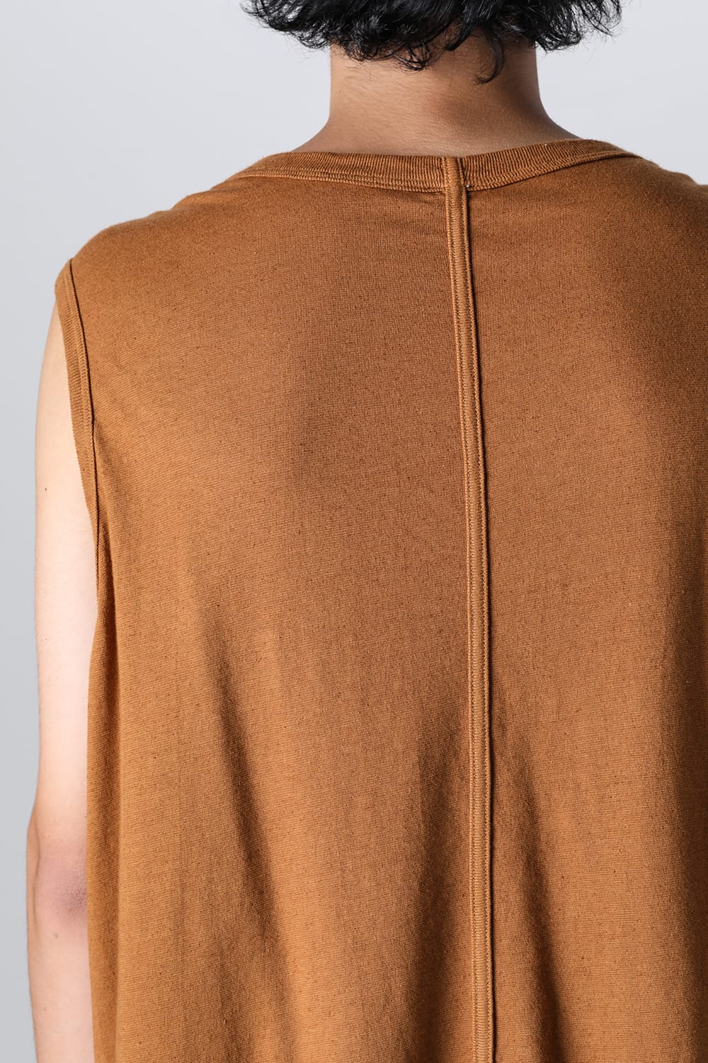 SLEEVELESS TEE Cotton Hemp Jersey COPPER BROWN