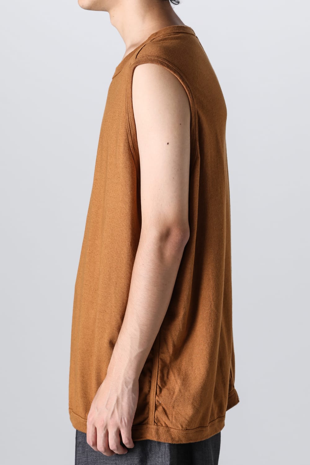 SLEEVELESS TEE Cotton Hemp Jersey COPPER BROWN