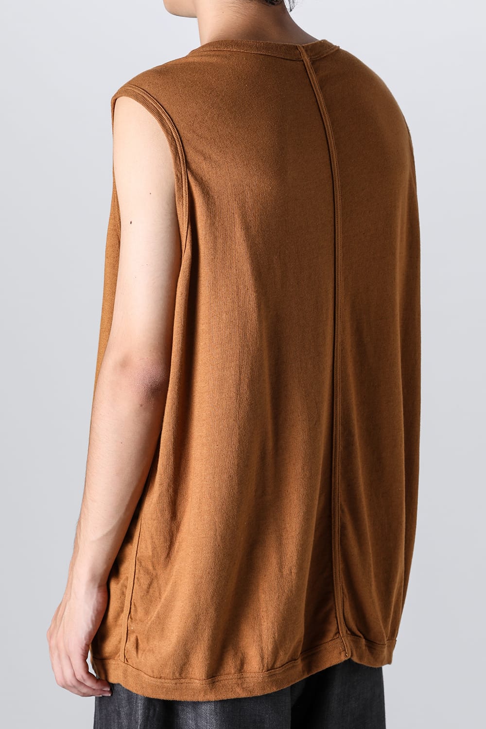 SLEEVELESS TEE Cotton Hemp Jersey COPPER BROWN