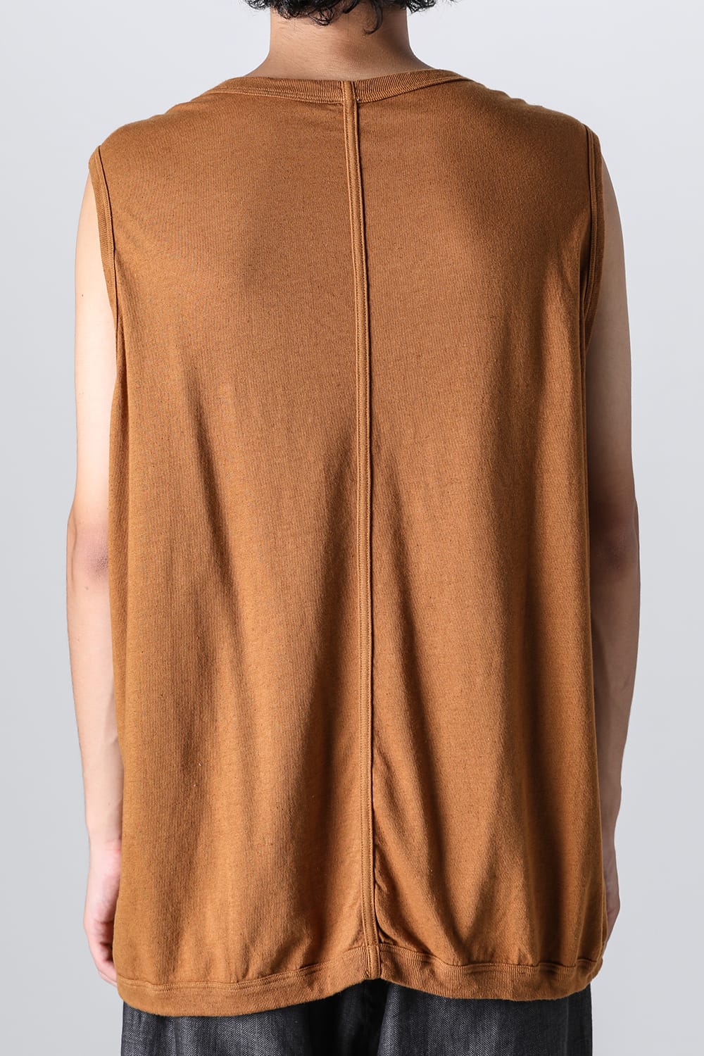 SLEEVELESS TEE Cotton Hemp Jersey COPPER BROWN