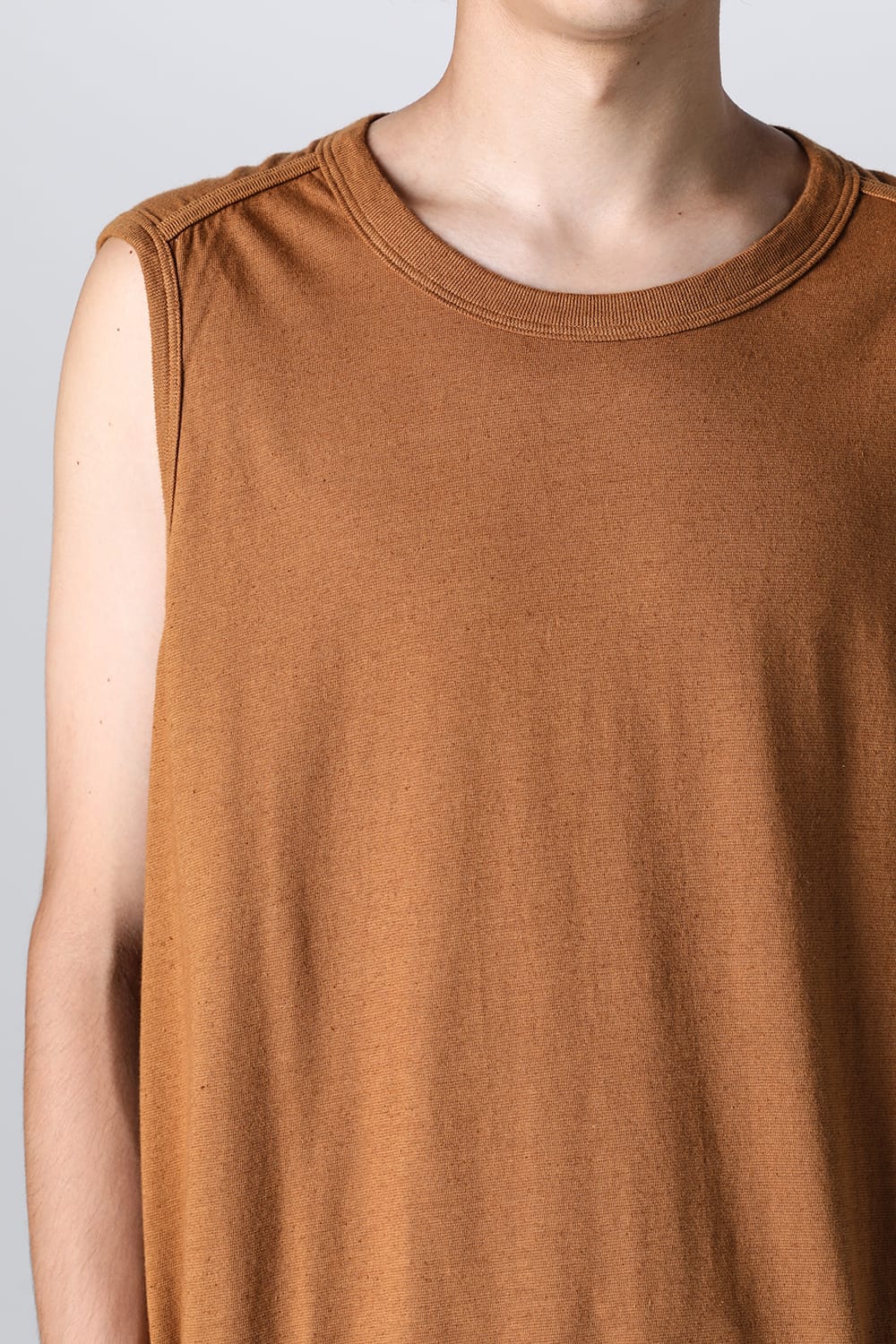 SLEEVELESS TEE Cotton Hemp Jersey COPPER BROWN