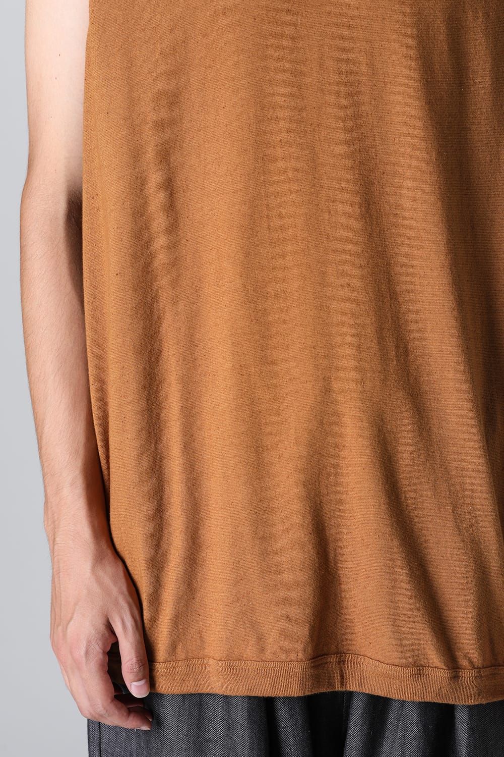 SLEEVELESS TEE Cotton Hemp Jersey COPPER BROWN