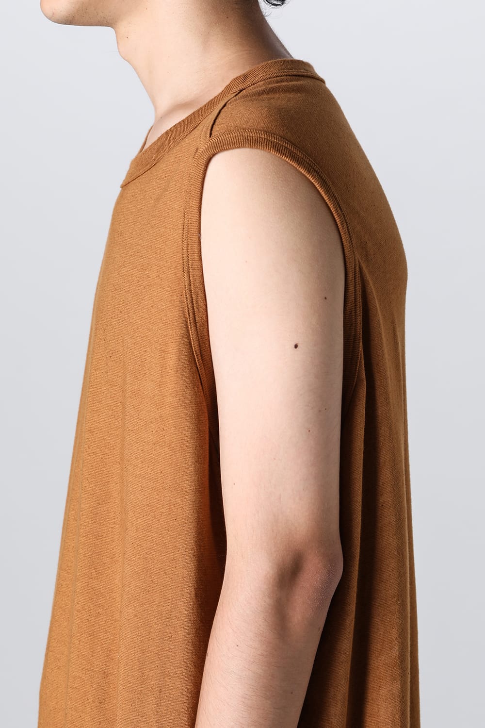 SLEEVELESS TEE Cotton Hemp Jersey COPPER BROWN